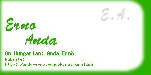 erno anda business card